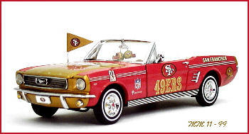 PhillyMint - Danbury Mint 1966 Ford Mustang Convertible - San Francisco  49ers - 1:24th Scale Diecast Model Car